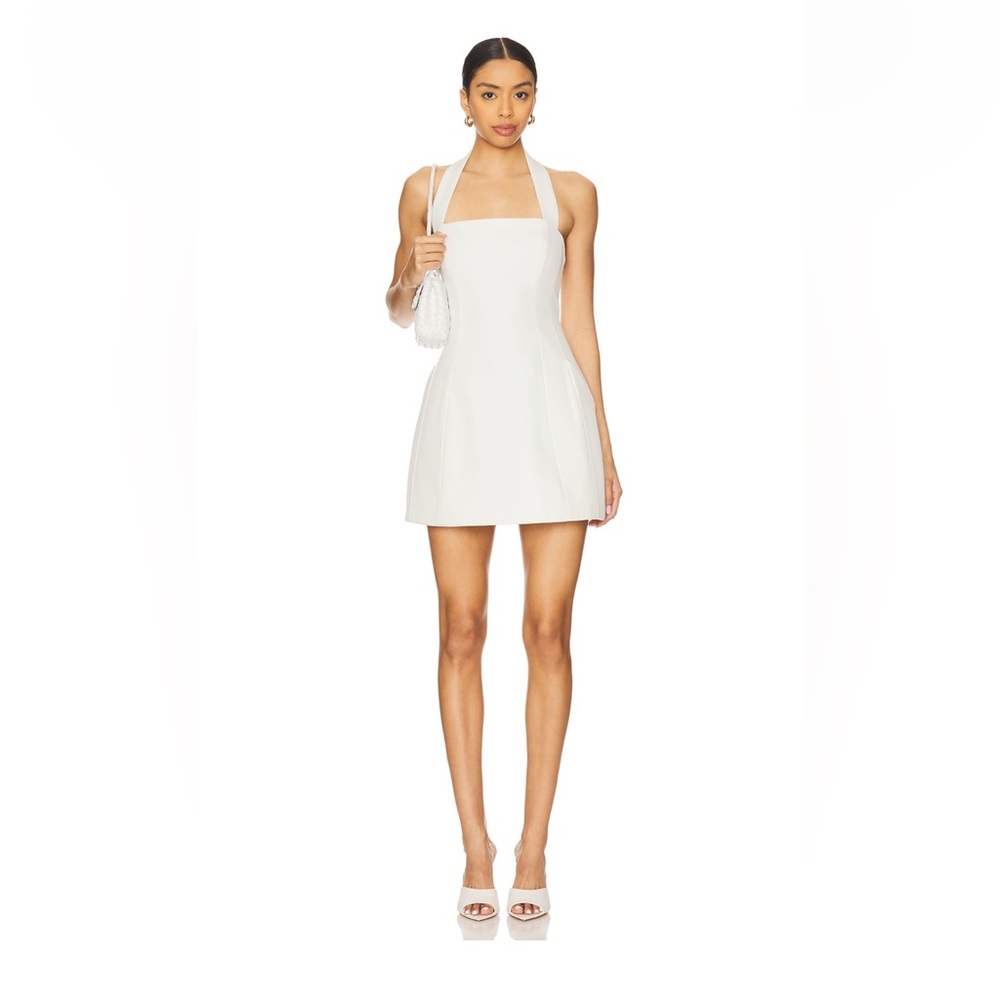 Nevelle Hourglass Halter Dress in Orchid White